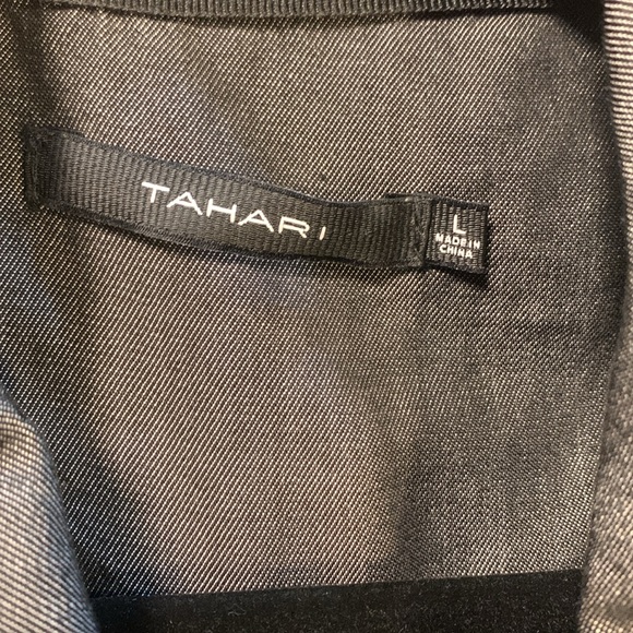 Tahari  Womens Soft Collared Neck Long Sleeve Jacket with Pockets Charcoal  L - Picture 3 of 7